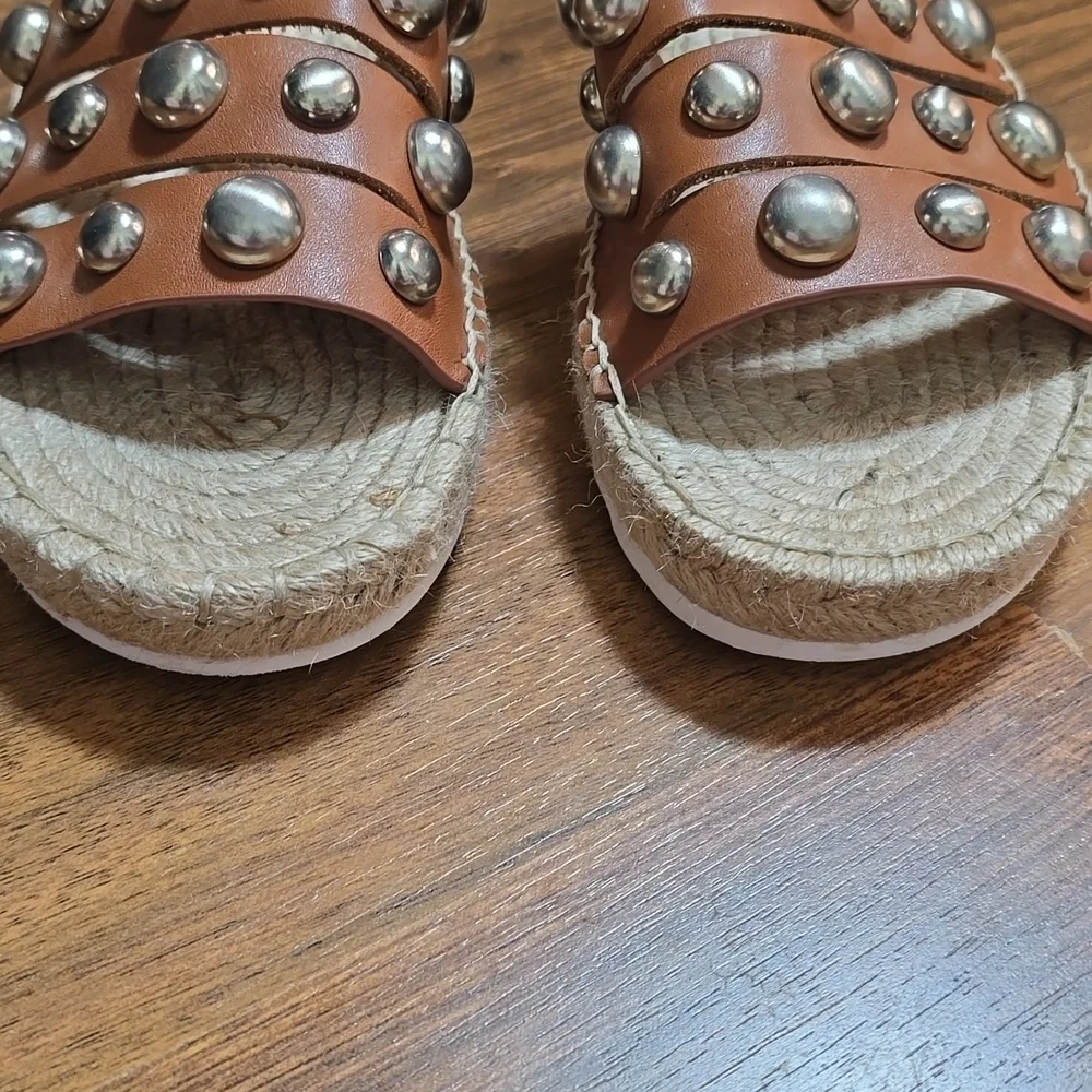 Marc Fisher LTD Brandie Studded Espadrille Slide Sandals.